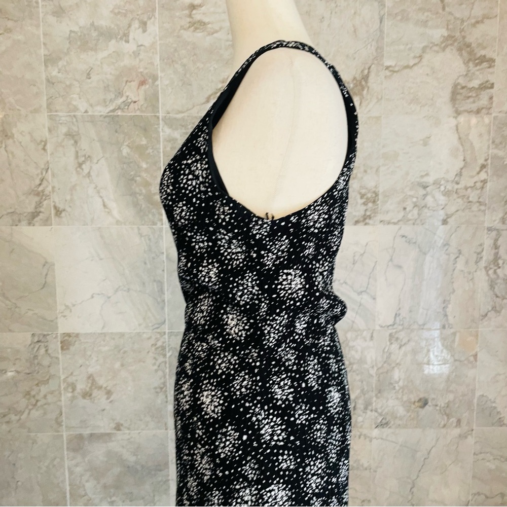 French Grey Dot Pattern Racerback Mini Dress - Picture 5 of 8